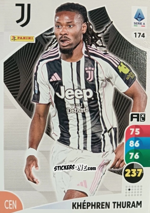 Cromo Khéphren Thuram - Calciatori 2025-2026. Adrenalyn Xl n. 174 - Panini