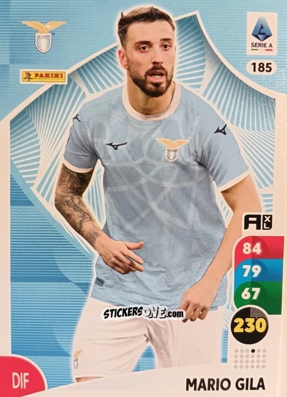 Sticker Mario Gila - Calciatori 2025-2026. Adrenalyn Xl n. 185 - Panini