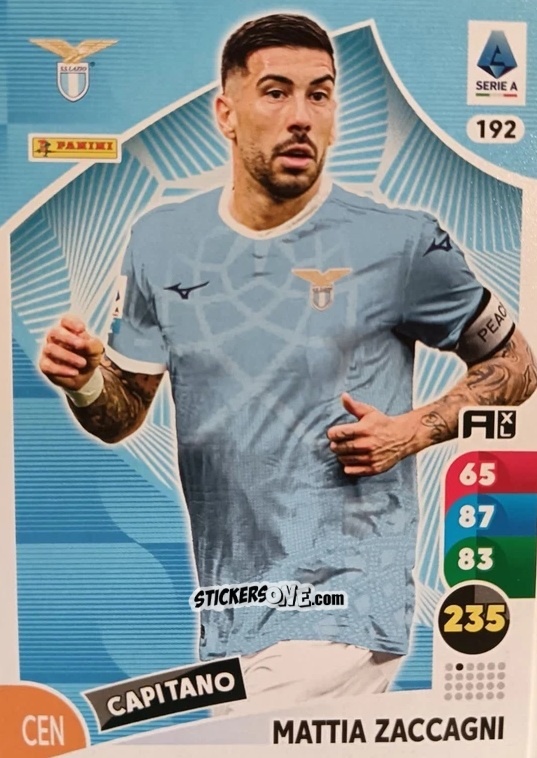 Sticker Mattia Zaccagni - Calciatori 2025-2026. Adrenalyn Xl n. 192 - Panini
