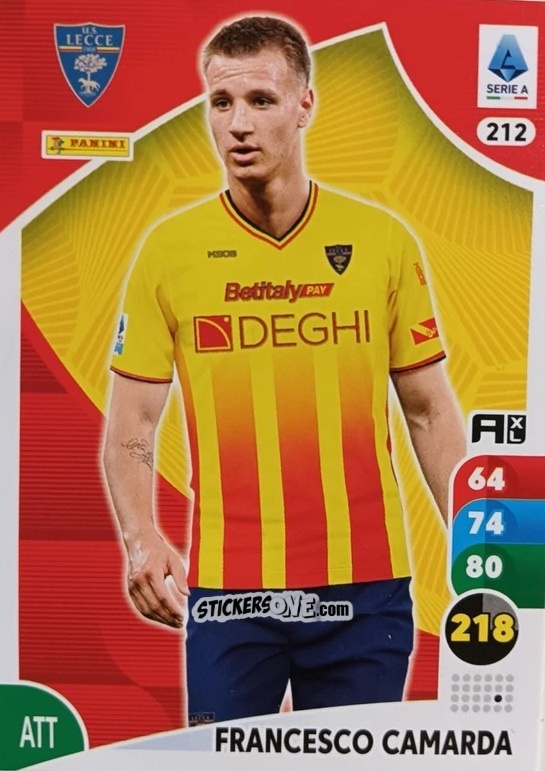 Figurina Francesco Camarda - Calciatori 2025-2026. Adrenalyn Xl n. 212 - Panini
