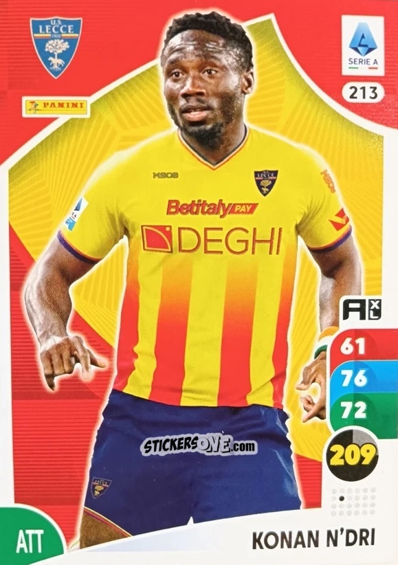 Sticker Konan N'Dri - Calciatori 2025-2026. Adrenalyn Xl n. 213 - Panini