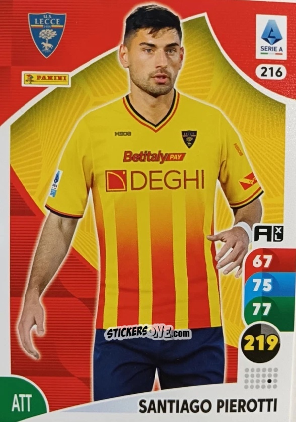 Cromo Santiago Pierotti - Calciatori 2025-2026. Adrenalyn Xl n. 216 - Panini