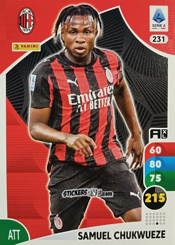 Figurina Samuel Chukwueze - Calciatori 2025-2026. Adrenalyn Xl n. 231 - Panini