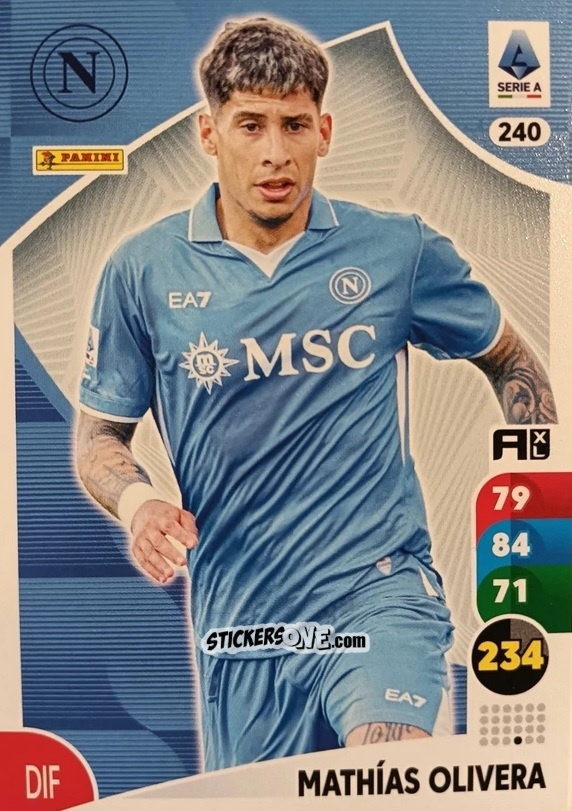 Sticker Mathías Olivera - Calciatori 2025-2026. Adrenalyn Xl n. 240 - Panini