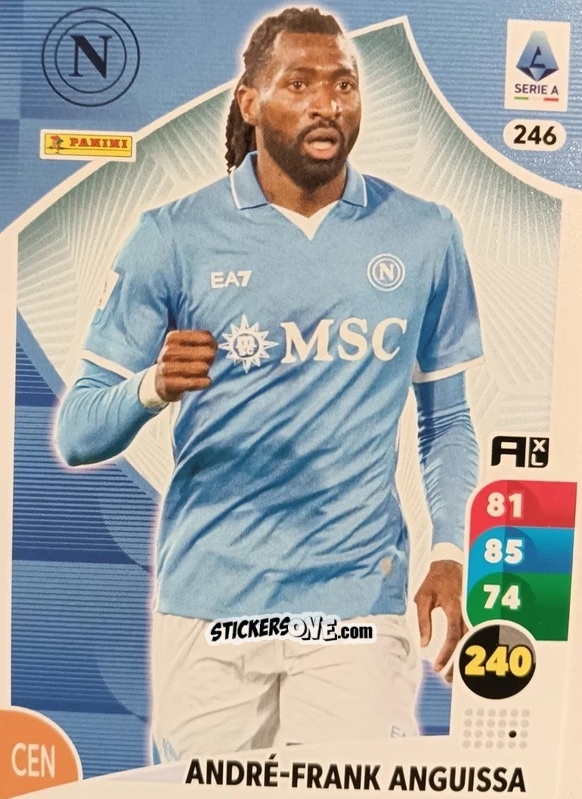 Sticker André-Frank Anguissa - Calciatori 2025-2026. Adrenalyn Xl n. 246 - Panini