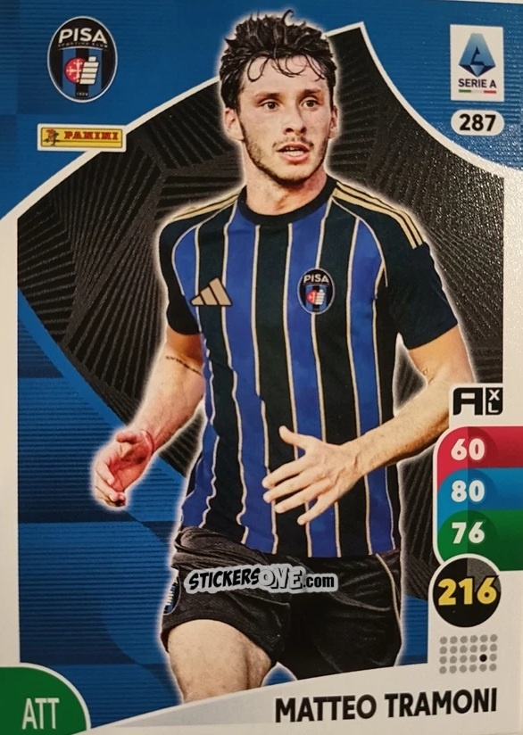 Cromo Mattéo Tramoni - Calciatori 2025-2026. Adrenalyn Xl n. 287 - Panini