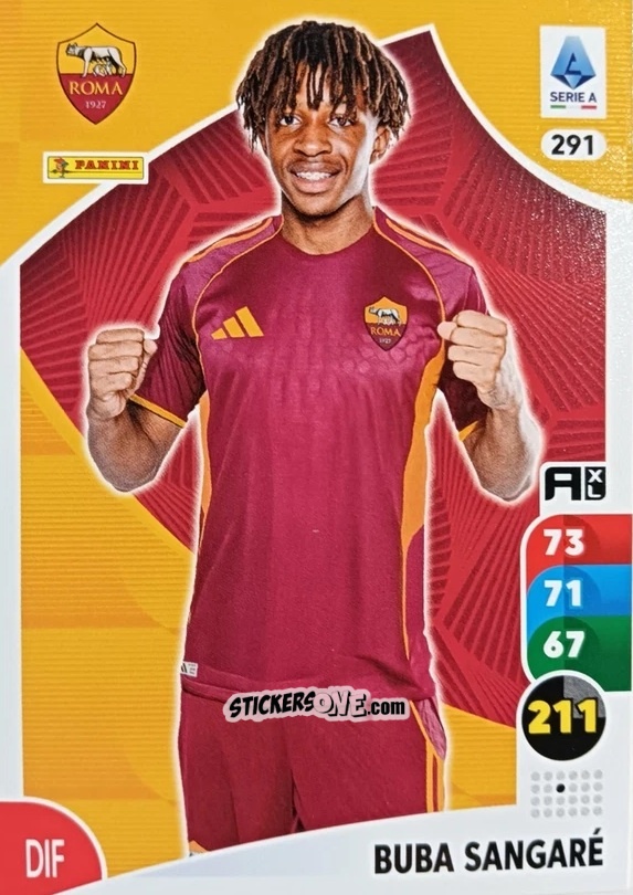 Cromo Buba Sangaré - Calciatori 2025-2026. Adrenalyn Xl n. 291 - Panini