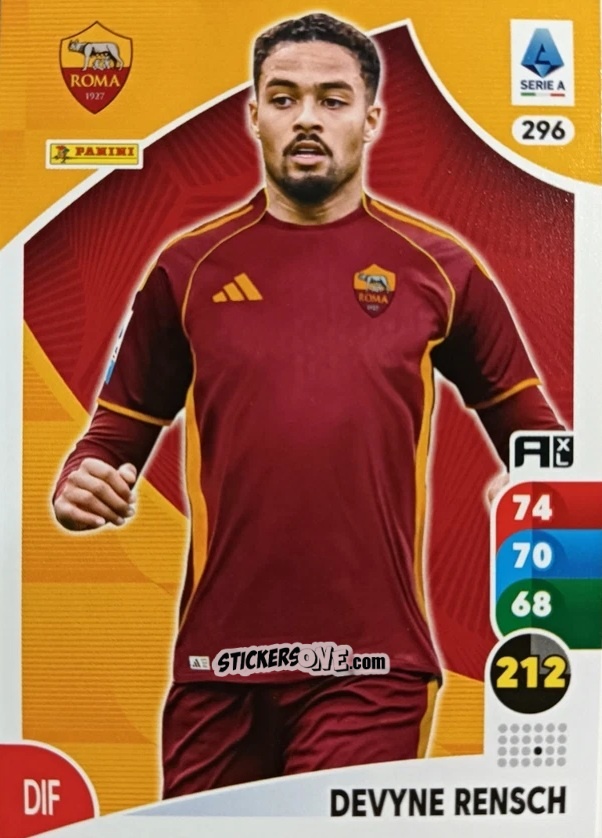 Cromo Devyne Rensch - Calciatori 2025-2026. Adrenalyn Xl n. 296 - Panini