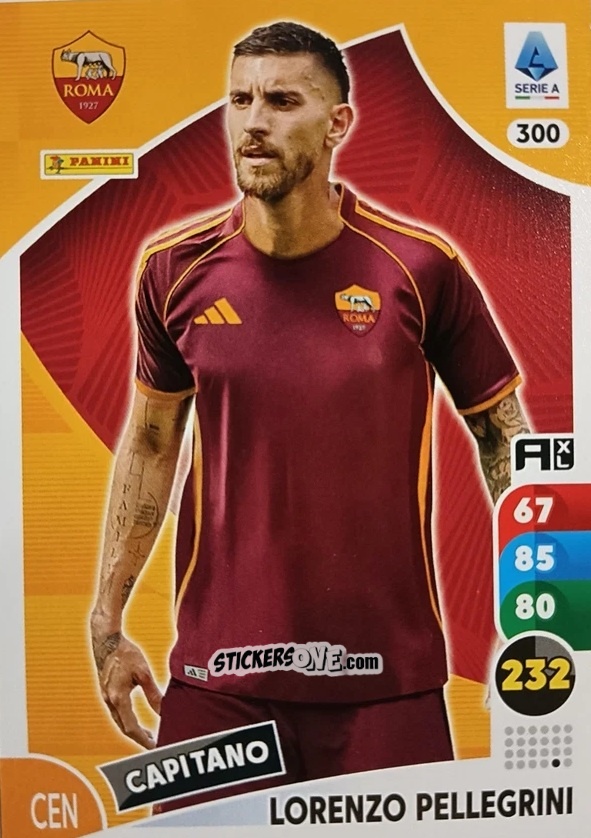 Figurina Lorenzo Pellegrini - Calciatori 2025-2026. Adrenalyn Xl n. 300 - Panini