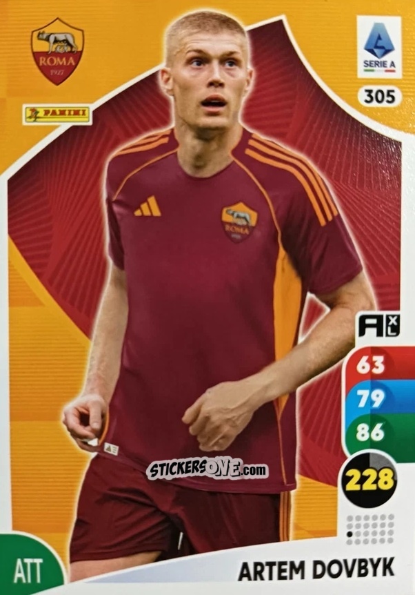 Figurina Artem Dovbyk - Calciatori 2025-2026. Adrenalyn Xl n. 305 - Panini