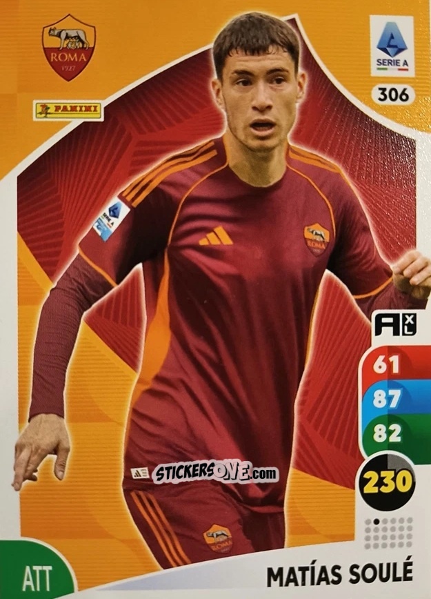Cromo Matías Soulé - Calciatori 2025-2026. Adrenalyn Xl n. 306 - Panini