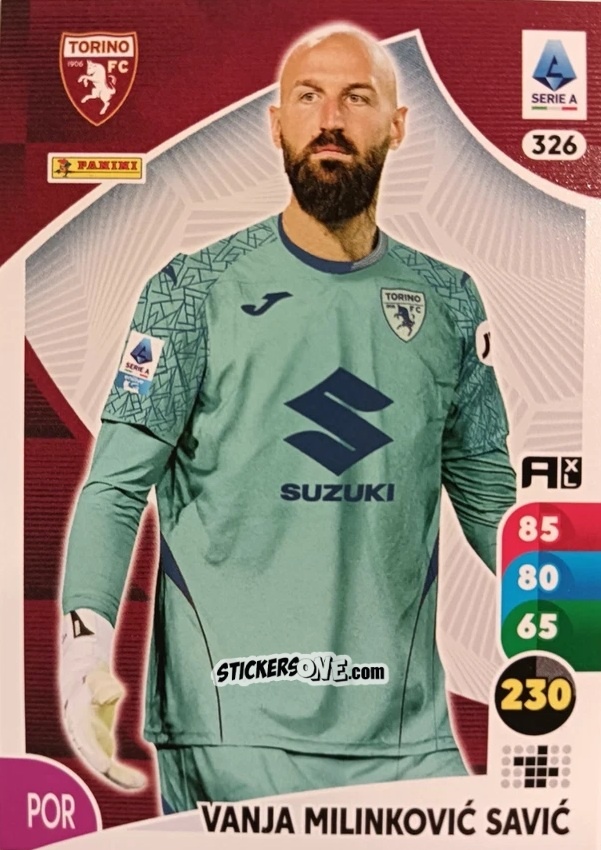 Cromo Vanja Milinković-Savić - Calciatori 2025-2026. Adrenalyn Xl n. 326 - Panini