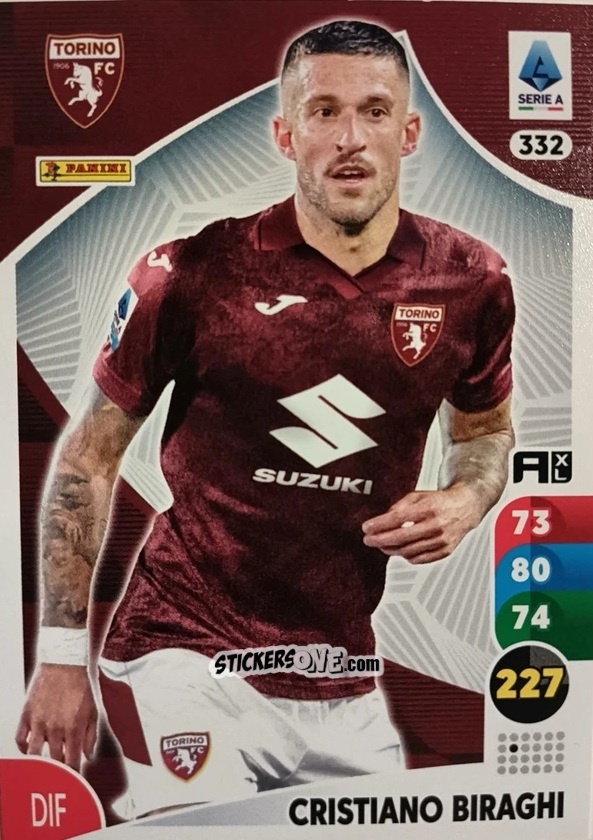 Cromo Cristiano Biraghi - Calciatori 2025-2026. Adrenalyn Xl n. 332 - Panini