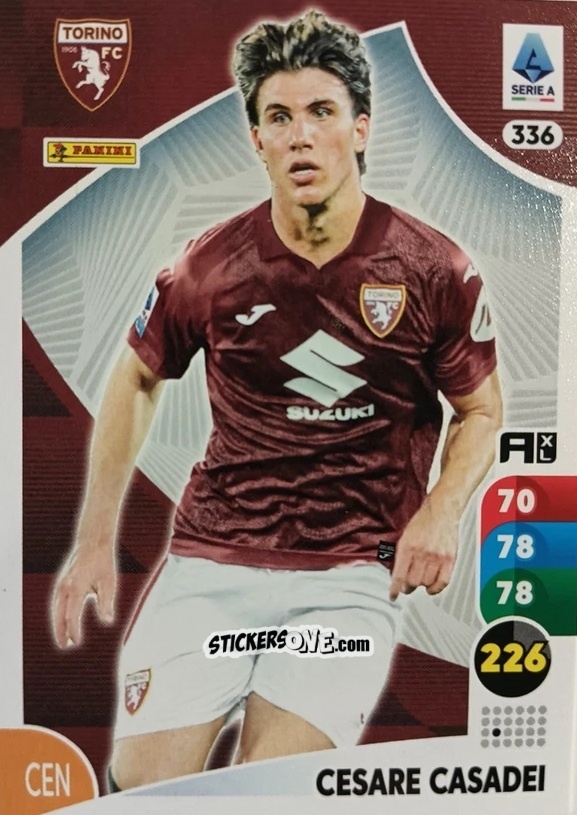 Figurina Cesare Casadei - Calciatori 2025-2026. Adrenalyn Xl n. 336 - Panini