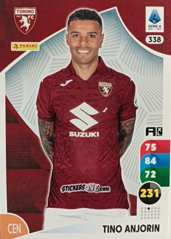Figurina Tino Anjorin - Calciatori 2025-2026. Adrenalyn Xl n. 338 - Panini