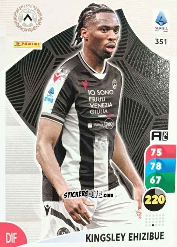 Cromo Kingsley Ehizibue - Calciatori 2025-2026. Adrenalyn Xl n. 351 - Panini
