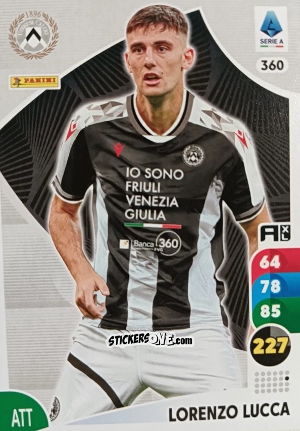 Cromo Lorenzo Lucca - Calciatori 2025-2026. Adrenalyn Xl n. 360 - Panini