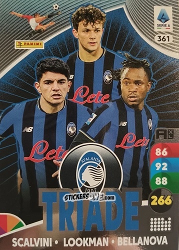 Cromo Giorgio Scalvini / Ademola Lookman / Raoul Bellanova - Calciatori 2025-2026. Adrenalyn Xl n. 361 - Panini
