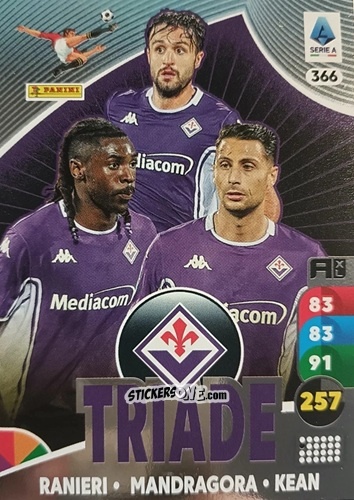 Figurina Luca Ranieri / Rolando Mandragora / Moise Kean - Calciatori 2025-2026. Adrenalyn Xl n. 366 - Panini