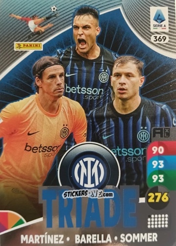 Figurina Lautaro Martínez / Nicolò Barella / Yann Sommer - Calciatori 2025-2026. Adrenalyn Xl n. 369 - Panini