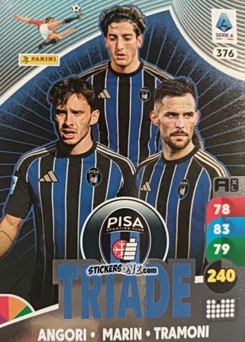 Figurina Samuele Angori / Marius Marin / Mattéo Tramoni - Calciatori 2025-2026. Adrenalyn Xl n. 376 - Panini