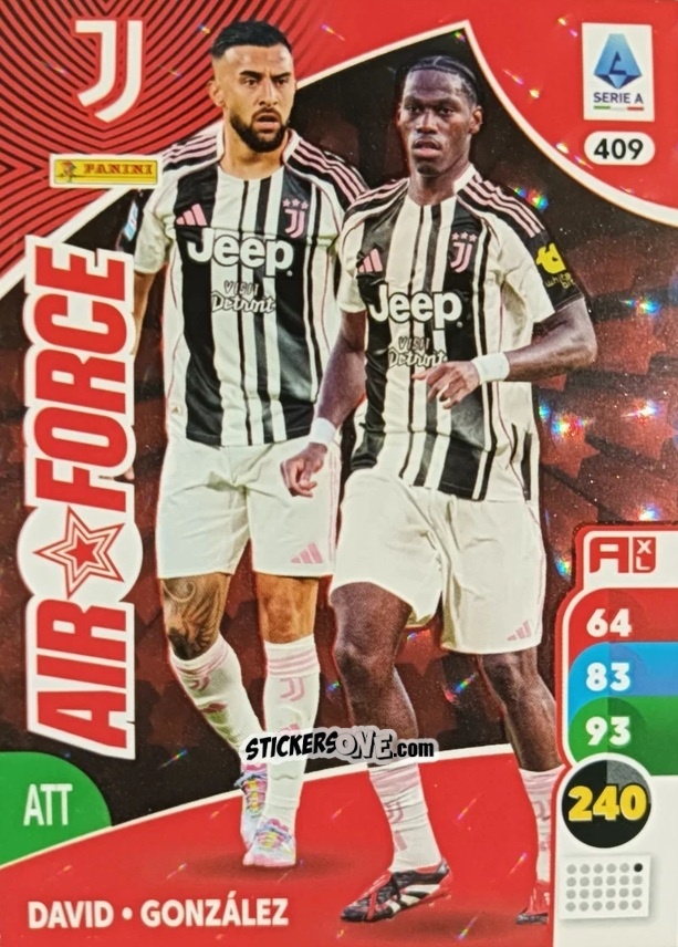Cromo Jonathan David / Nico González - Calciatori 2025-2026. Adrenalyn Xl n. 409 - Panini