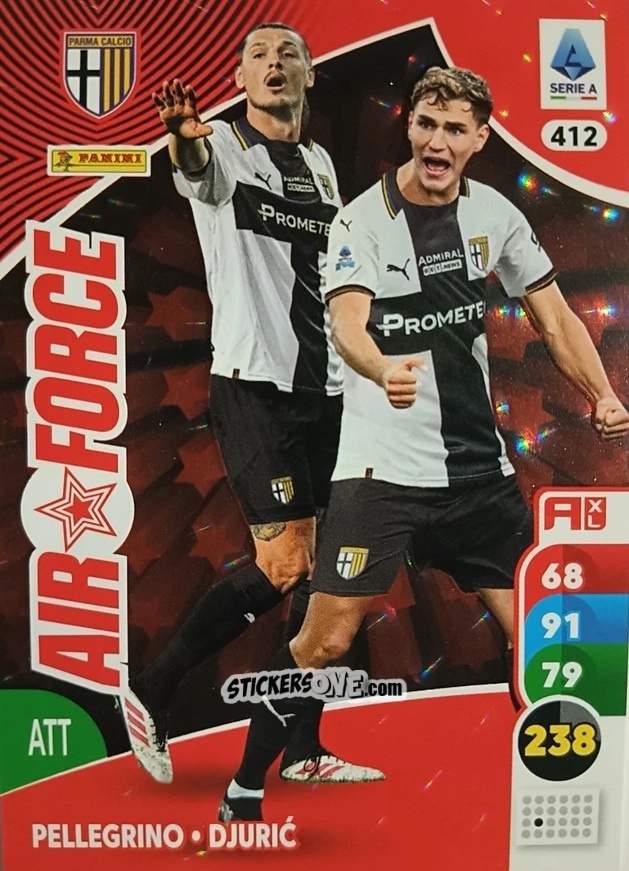 Cromo Mateo Pellegrino / Milan Djurić - Calciatori 2025-2026. Adrenalyn Xl n. 412 - Panini