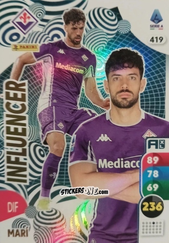 Sticker Pablo Marí - Calciatori 2025-2026. Adrenalyn Xl n. 419 - Panini