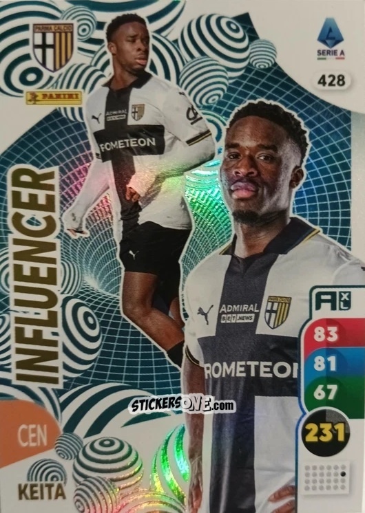 Sticker Mandela Keita - Calciatori 2025-2026. Adrenalyn Xl n. 428 - Panini