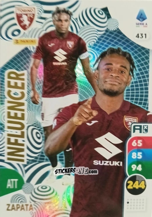 Cromo Duván Zapata - Calciatori 2025-2026. Adrenalyn Xl n. 431 - Panini