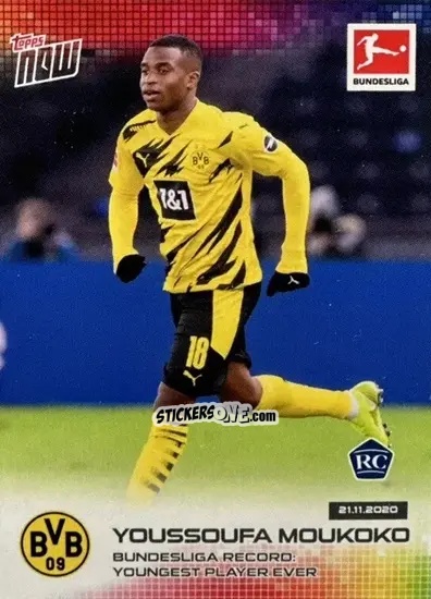 Cromo Youssoufa Moukoko - Now Bundesliga 2020-2021 n. 45 - Topps