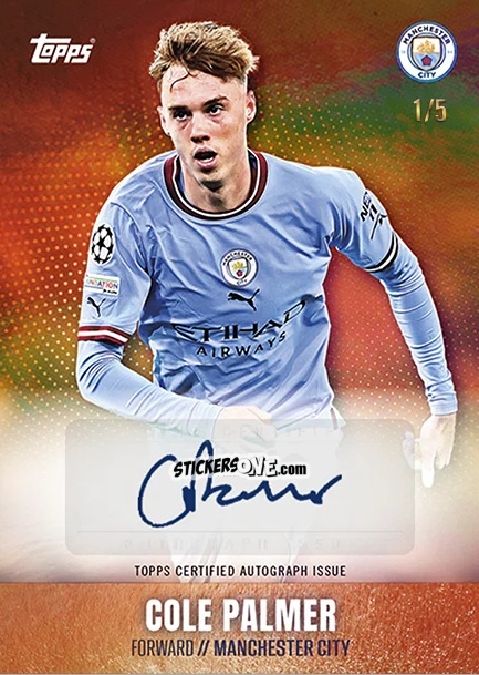 Figurina Cole Palmer  - Manchester City 2022-2023 Team Set 
 n. AU12 - Topps