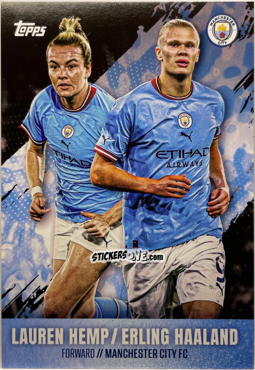 Cromo Lauren Hemp / Erling Haaland - Manchester City 2022-2023 Team Set 
 n. DC1 - Topps