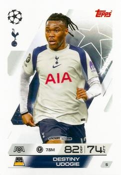 Cromo Destiny Udogie - UEFA Champions League & Europa League 2025-2026. Match Attax
 n. 5 - Topps