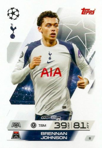 Sticker Brennan Johnson - UEFA Champions League & Europa League 2025-2026. Match Attax
 n. 8 - Topps
