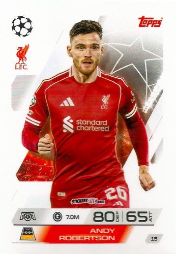 Figurina Andy Robertson - UEFA Champions League & Europa League 2025-2026. Match Attax
 n. 15 - Topps