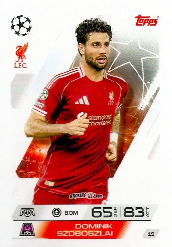 Cromo Dominik Szoboszlai - UEFA Champions League & Europa League 2025-2026. Match Attax
 n. 19 - Topps