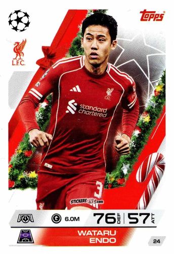 Cromo Wataru Endo - UEFA Champions League & Europa League 2025-2026. Match Attax
 n. 24 - Topps
