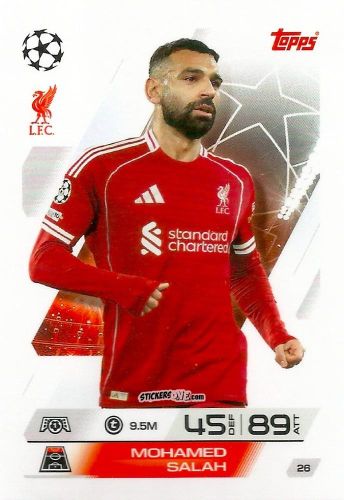 Cromo Mohamed Salah - UEFA Champions League & Europa League 2025-2026. Match Attax
 n. 26 - Topps