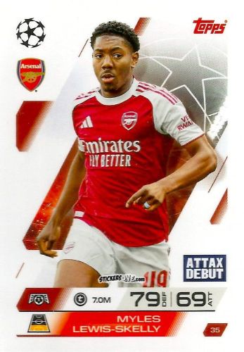 Cromo Myles Lewis-Skelly - UEFA Champions League & Europa League 2025-2026. Match Attax
 n. 35 - Topps