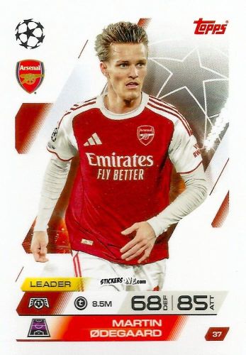 Figurina Martin Ødegaard - UEFA Champions League & Europa League 2025-2026. Match Attax
 n. 37 - Topps