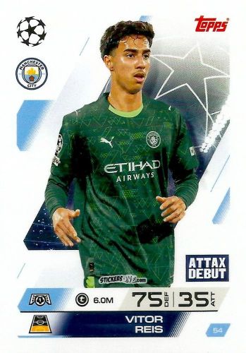 Sticker Vitor Reis - UEFA Champions League & Europa League 2025-2026. Match Attax
 n. 54 - Topps