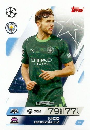 Figurina Nico González - UEFA Champions League & Europa League 2025-2026. Match Attax
 n. 59 - Topps