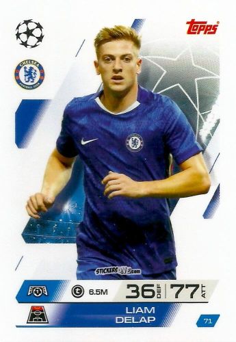Sticker Liam Delap - UEFA Champions League & Europa League 2025-2026. Match Attax
 n. 71 - Topps