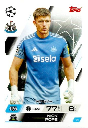 Figurina Nick Pope - UEFA Champions League & Europa League 2025-2026. Match Attax
 n. 74 - Topps