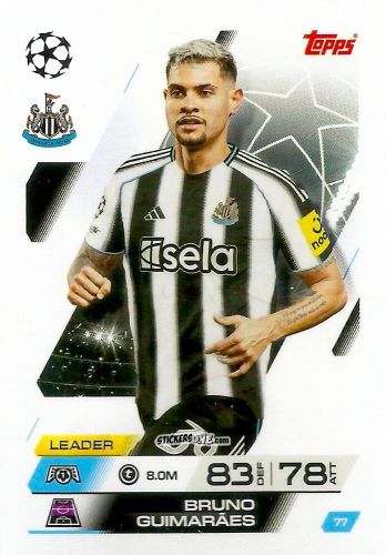 Sticker Bruno Guimarães - UEFA Champions League & Europa League 2025-2026. Match Attax
 n. 77 - Topps
