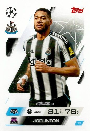 Sticker Joelinton - UEFA Champions League & Europa League 2025-2026. Match Attax
 n. 79 - Topps