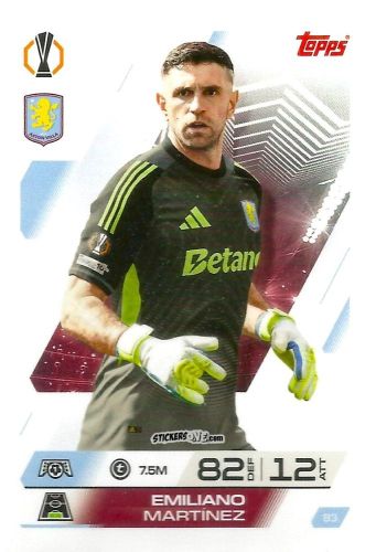 Figurina Emiliano Martínez - UEFA Champions League & Europa League 2025-2026. Match Attax
 n. 83 - Topps