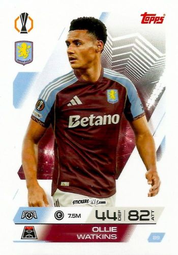Cromo Ollie Watkins - UEFA Champions League & Europa League 2025-2026. Match Attax
 n. 89 - Topps