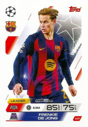 Sticker Frenkie de Jong - UEFA Champions League & Europa League 2025-2026. Match Attax
 n. 107 - Topps